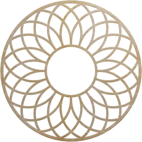 Ekena Millwork Cannes Wood Fretwork Pierced Ceiling Medallion, Birch, 34"OD x 11 5/8"ID x 3/8"T CMWP34X34X0375CNBI - main